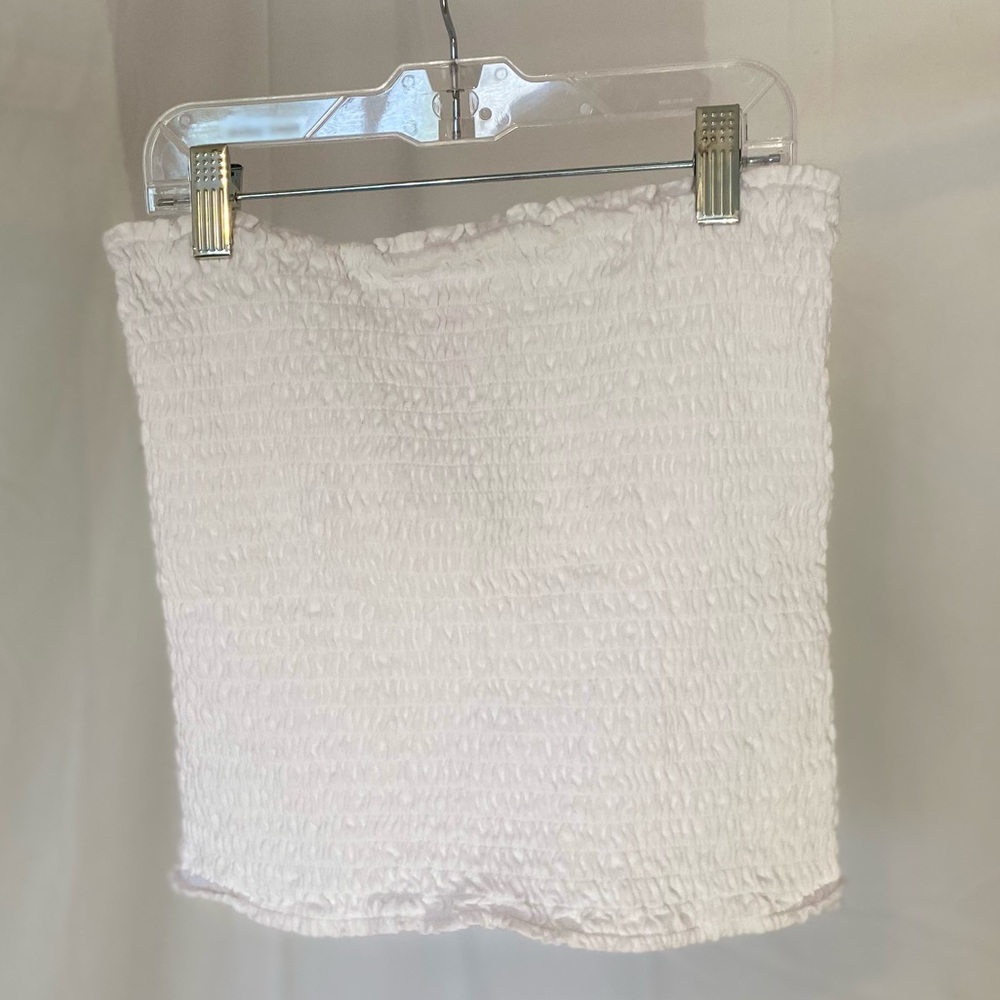 ✨💕JUSTICE💕✨ White Scrunchy Tube Top